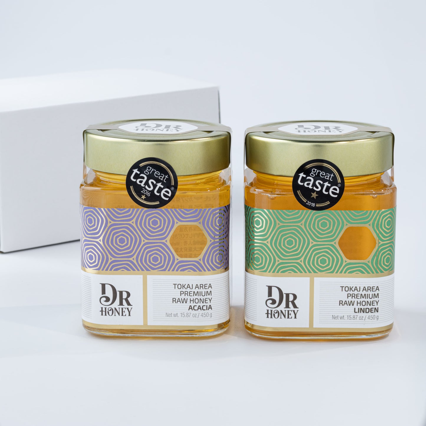 【ギフトボックス入り2瓶】DR HONEY ハンガリー産アカシア&リンデン蜂蜜 各450g