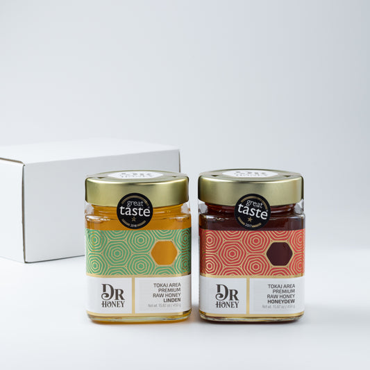 【ギフトボックス入り２瓶】DR HONEY ハンガリー産リンデン＆ハニーデュー蜂蜜 各450g