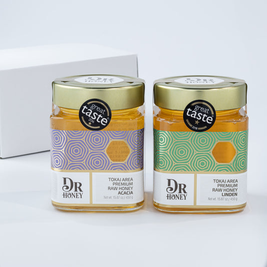 【ギフトボックス入り２瓶】DR HONEY ハンガリー産アカシア＆リンデン蜂蜜 各450g