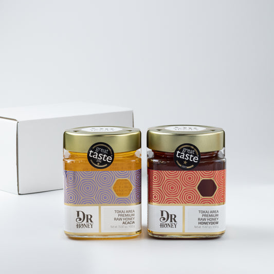 【ギフトボックス入り２瓶】DR HONEY ハンガリー産アカシア＆ハニーデュー蜂蜜 各450g