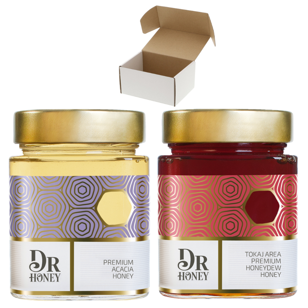 【ギフトボックス入り２瓶】DR HONEY ハンガリー産アカシア＆ハニーデュー蜂蜜 各450g
