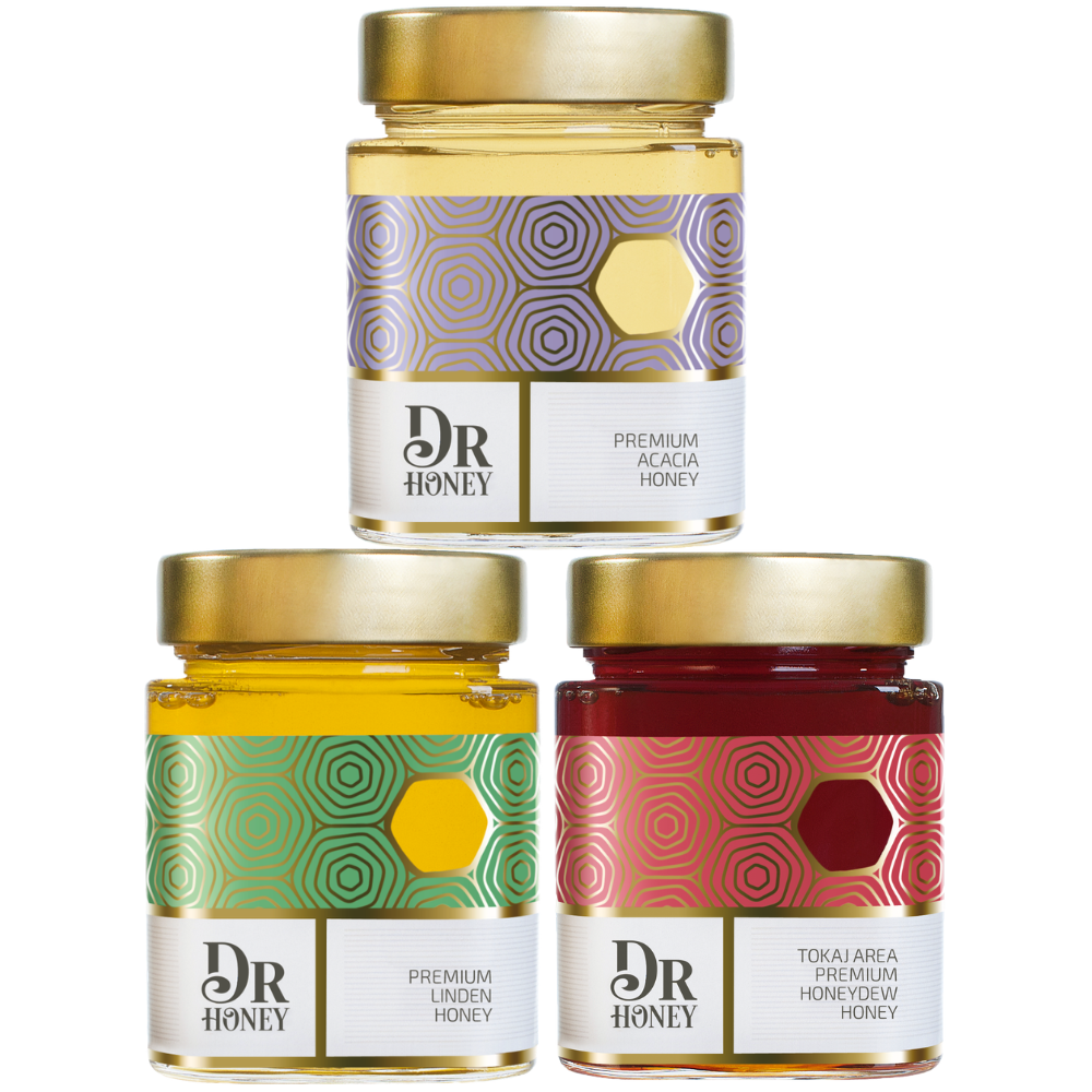 【３瓶セット】DR HONEY ハンガリー産アカシア・リンデン・ハニーデュー蜂蜜 各450g