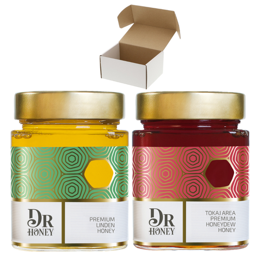 【ギフトボックス入り２瓶】DR HONEY ハンガリー産リンデン＆ハニーデュー蜂蜜 各450g